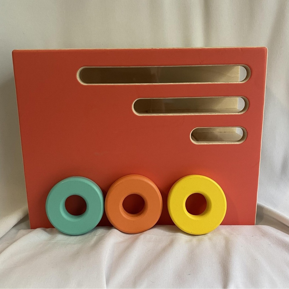 Lovevery Count and Slide Ring Chute‎ Wooden Montessori Toy with 3 Rings